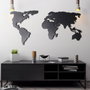 Wallity World Map Silhouette Escultura de pared de metal negra